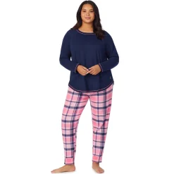 Brushed Sweater Knit Long Sleeve Pajama Set PLUS