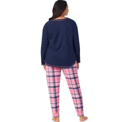 Brushed Sweater Knit Long Sleeve Pajama Set PLUS