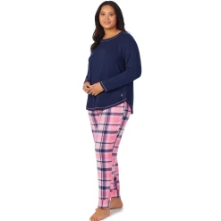 Brushed Sweater Knit Long Sleeve Pajama Set PLUS