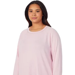 Brushed Sweater Knit Long Sleeve Pajama Set PLUS