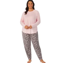 Brushed Sweater Knit Long Sleeve Pajama Set PLUS