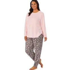 Brushed Sweater Knit Long Sleeve Pajama Set PLUS