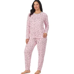 Brushed Sweater Knit Long Sleeve Pajama Set PLUS