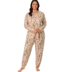 Brushed Sweater Knit Long Sleeve Pajama Set PLUS