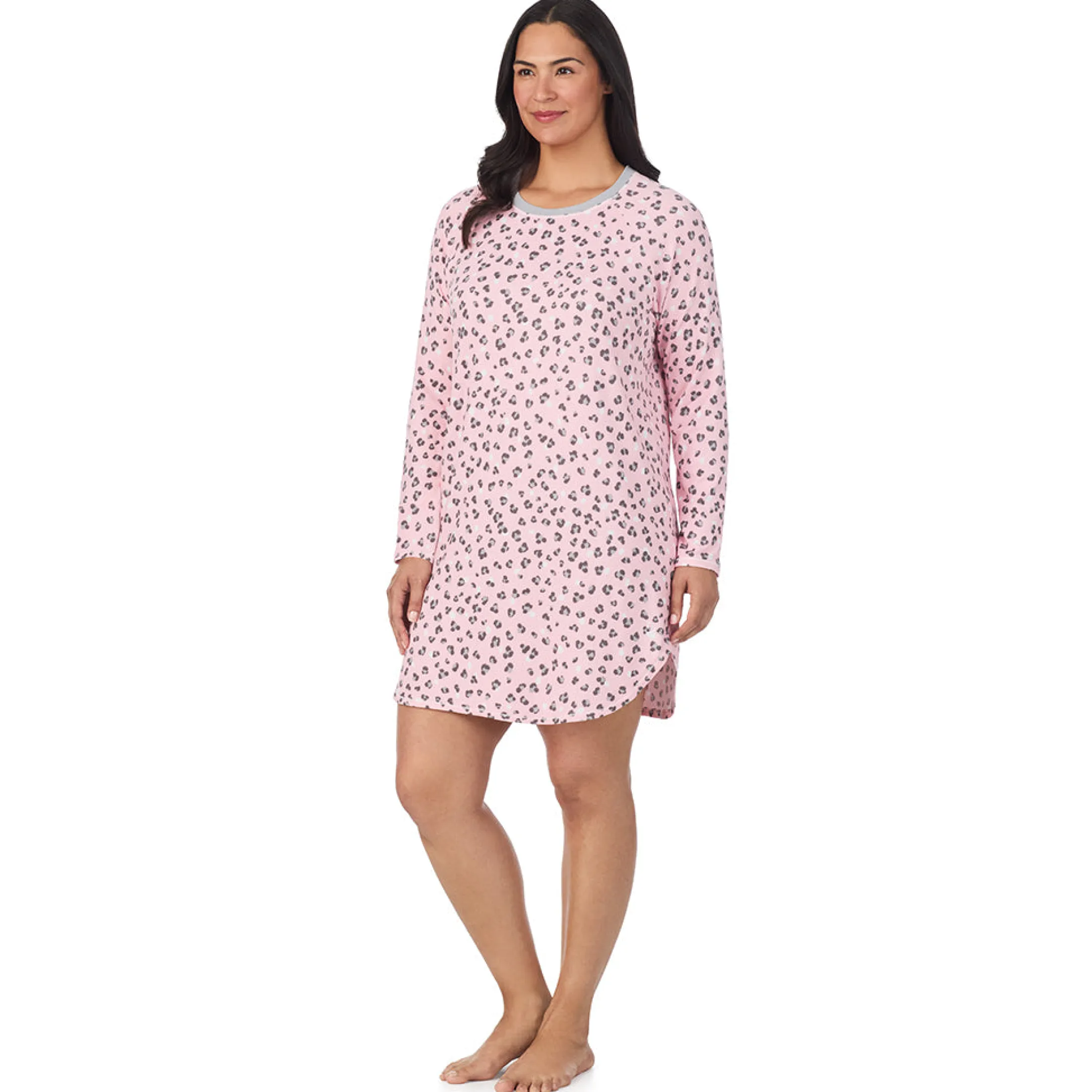 Brushed Sweater Knit Long Sleeve Sleepshirt PLUS