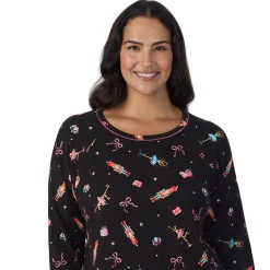 Brushed Sweater Knit Long Sleeve Sleepshirt PLUS