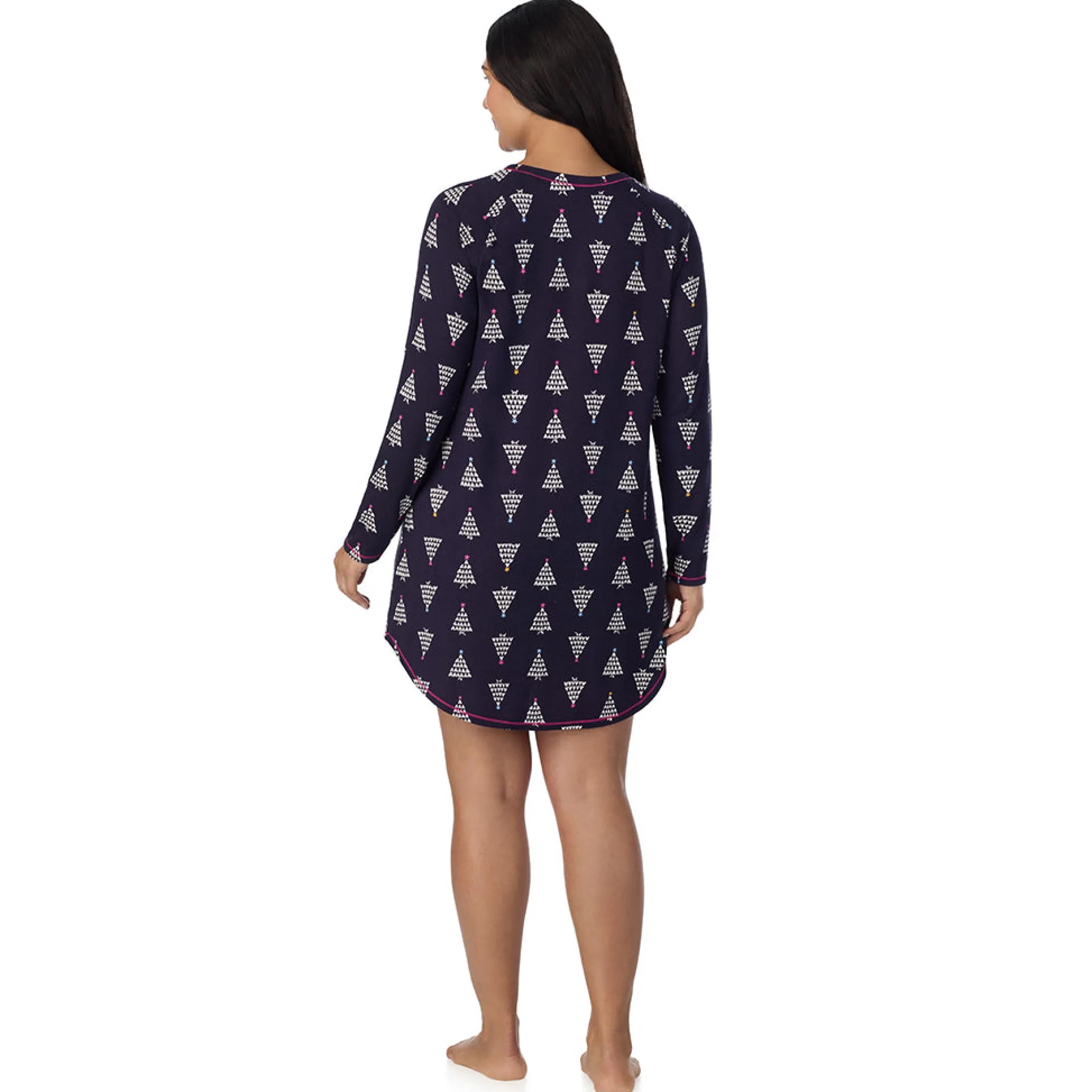 Brushed Sweater Knit Long Sleeve Sleepshirt PLUS