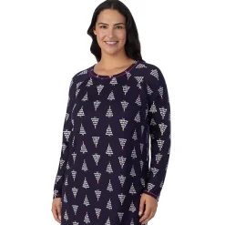 Brushed Sweater Knit Long Sleeve Sleepshirt PLUS