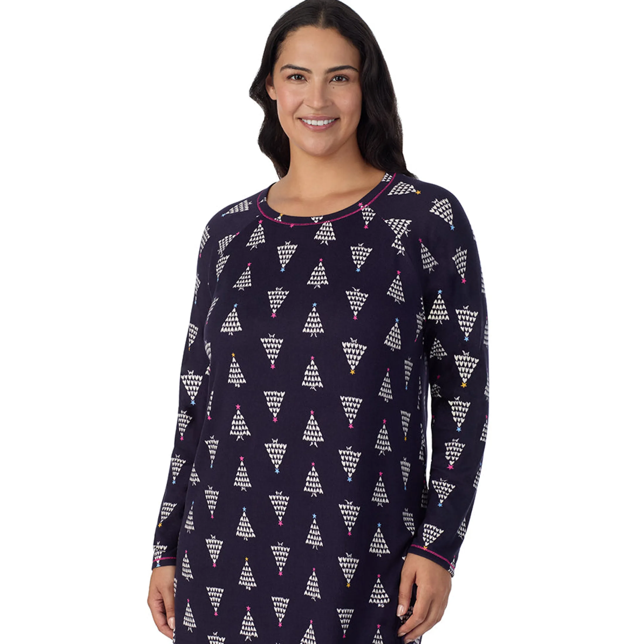 Brushed Sweater Knit Long Sleeve Sleepshirt PLUS