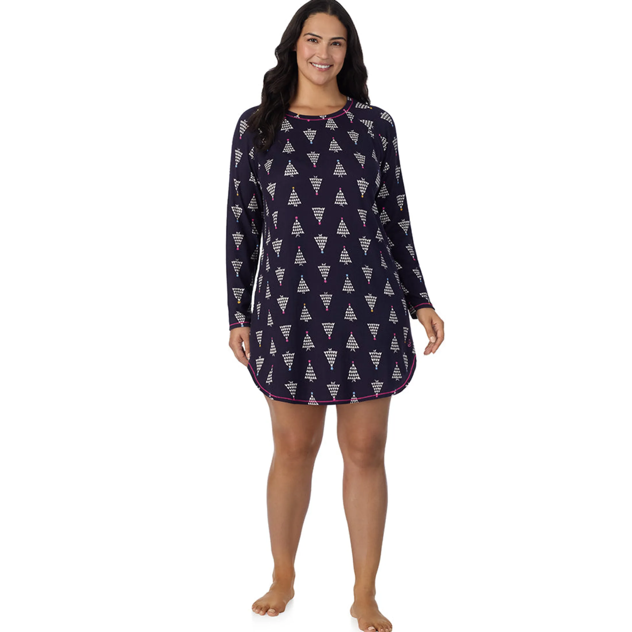 Brushed Sweater Knit Long Sleeve Sleepshirt PLUS