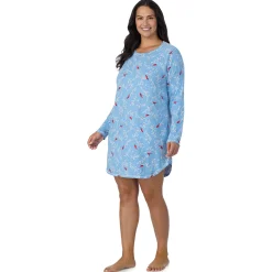 Brushed Sweater Knit Long Sleeve Sleepshirt PLUS