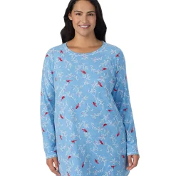 Brushed Sweater Knit Long Sleeve Sleepshirt PLUS