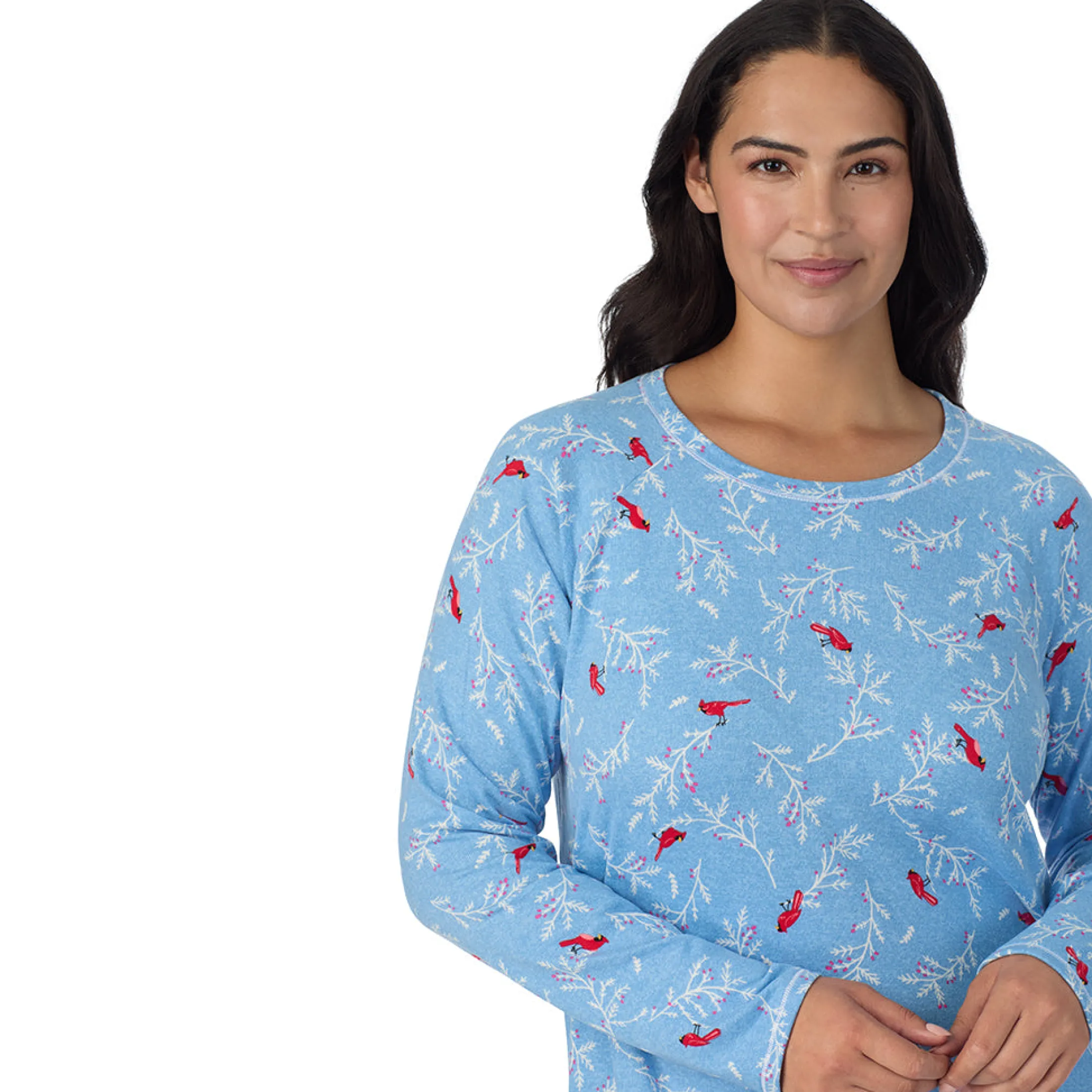 Brushed Sweater Knit Long Sleeve Sleepshirt PLUS