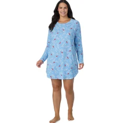 Brushed Sweater Knit Long Sleeve Sleepshirt PLUS