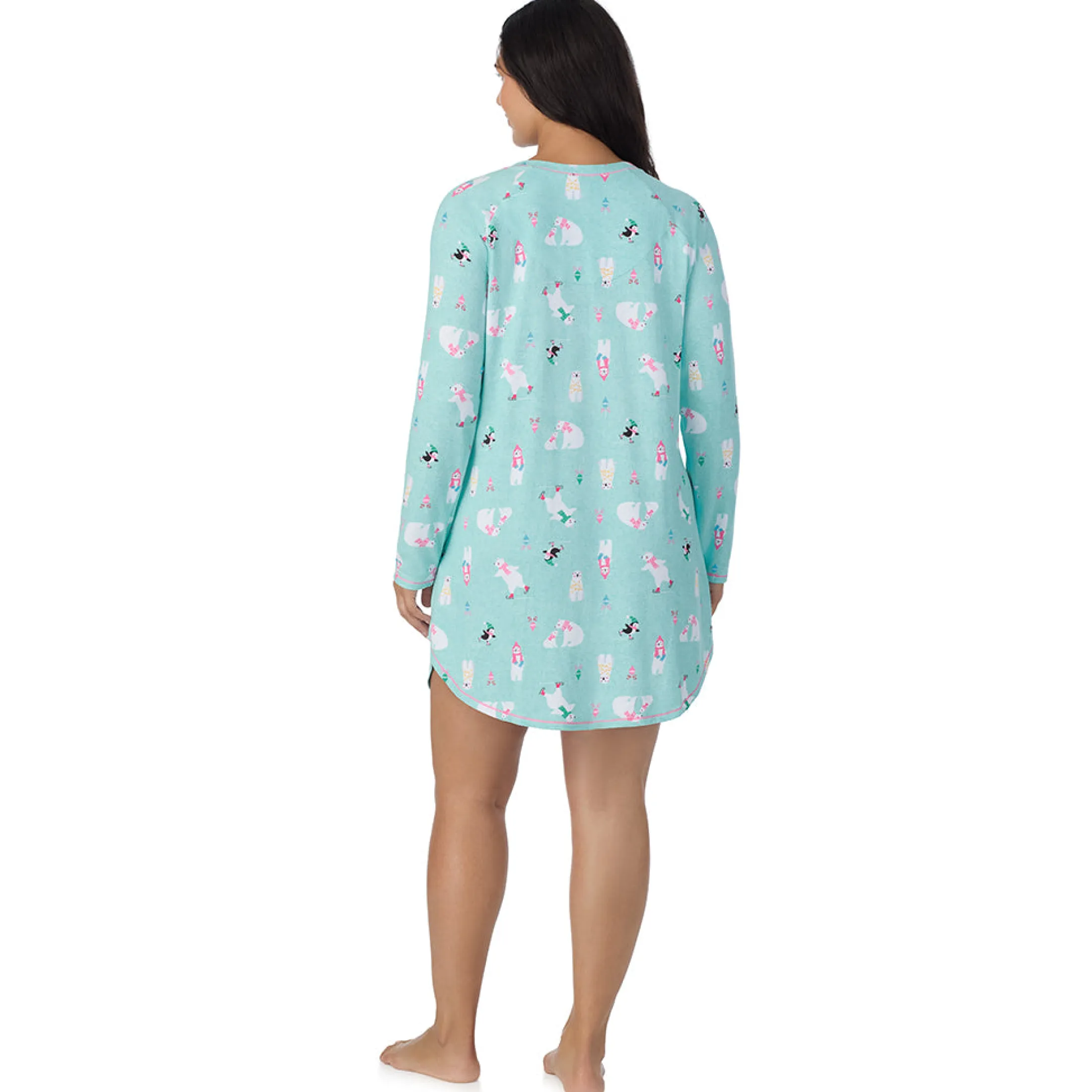 Brushed Sweater Knit Long Sleeve Sleepshirt PLUS