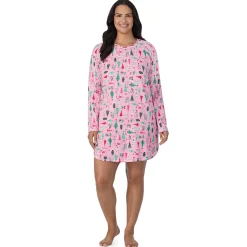 Brushed Sweater Knit Long Sleeve Sleepshirt PLUS