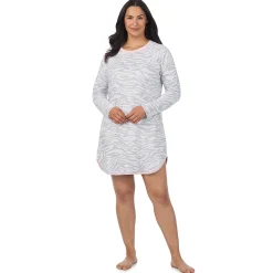 Brushed Sweater Knit Long Sleeve Sleepshirt PLUS