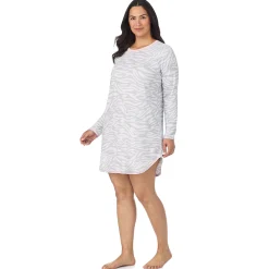 Brushed Sweater Knit Long Sleeve Sleepshirt PLUS