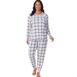 Brushed Sweater Knit Long Sleeve Top with Jogger 2-Pc Pajama Set PLUS