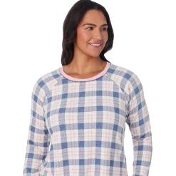 Brushed Sweater Knit Long Sleeve Top with Jogger 2-Pc Pajama Set PLUS