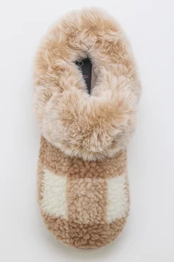 Buffalo Plaid Clog Slipper with Contrast Sherpa Lining