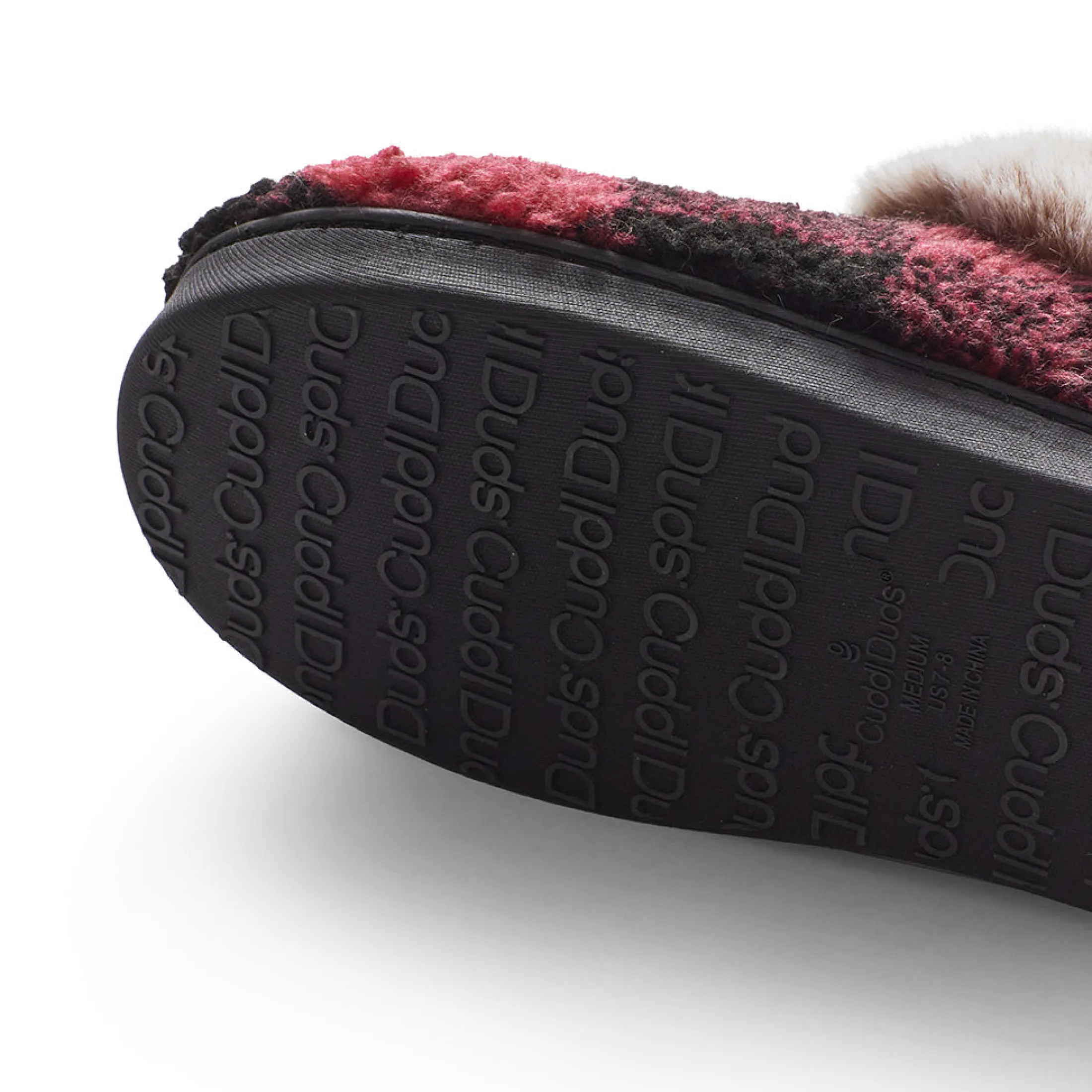 Buffalo Plaid Clog Slipper with Contrast Sherpa Lining