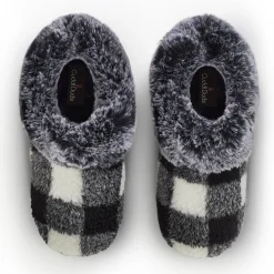Buffalo Plaid Clog Slipper with Contrast Sherpa Lining