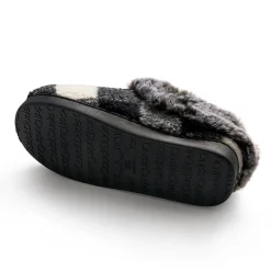 Buffalo Plaid Clog Slipper with Contrast Sherpa Lining