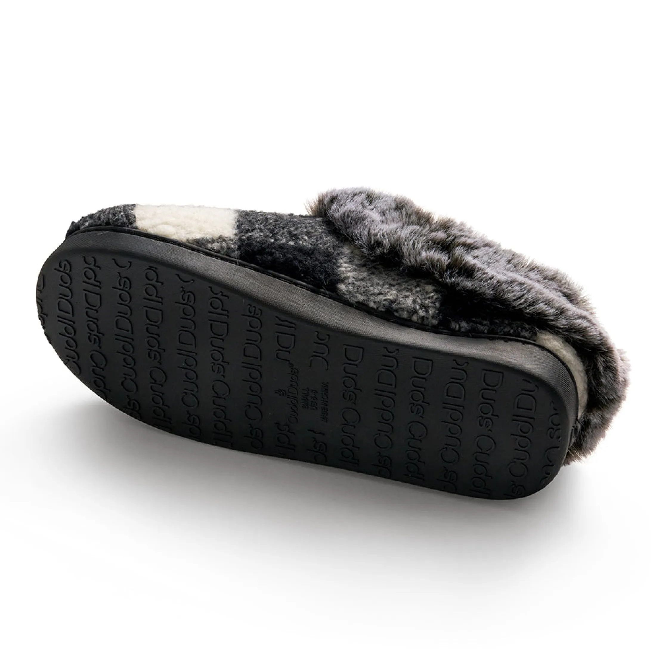 Buffalo Plaid Clog Slipper with Contrast Sherpa Lining