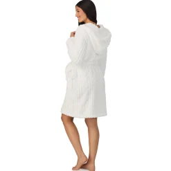 Cable Jacquard Sherpa Wrap Robe with Hood