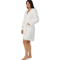 Cable Jacquard Sherpa Wrap Robe with Hood