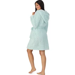 Cable Jacquard Sherpa Wrap Robe with Hood