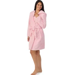 Cable Jacquard Sherpa Wrap Robe with Hood