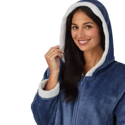 Chenille Zip Robe with Hood