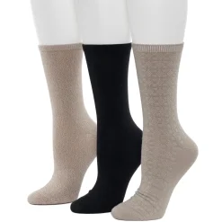 Circles Texture Midweight Crew Sock 3-Pack
