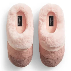 Colorblock Faux Fur Clog Slipper
