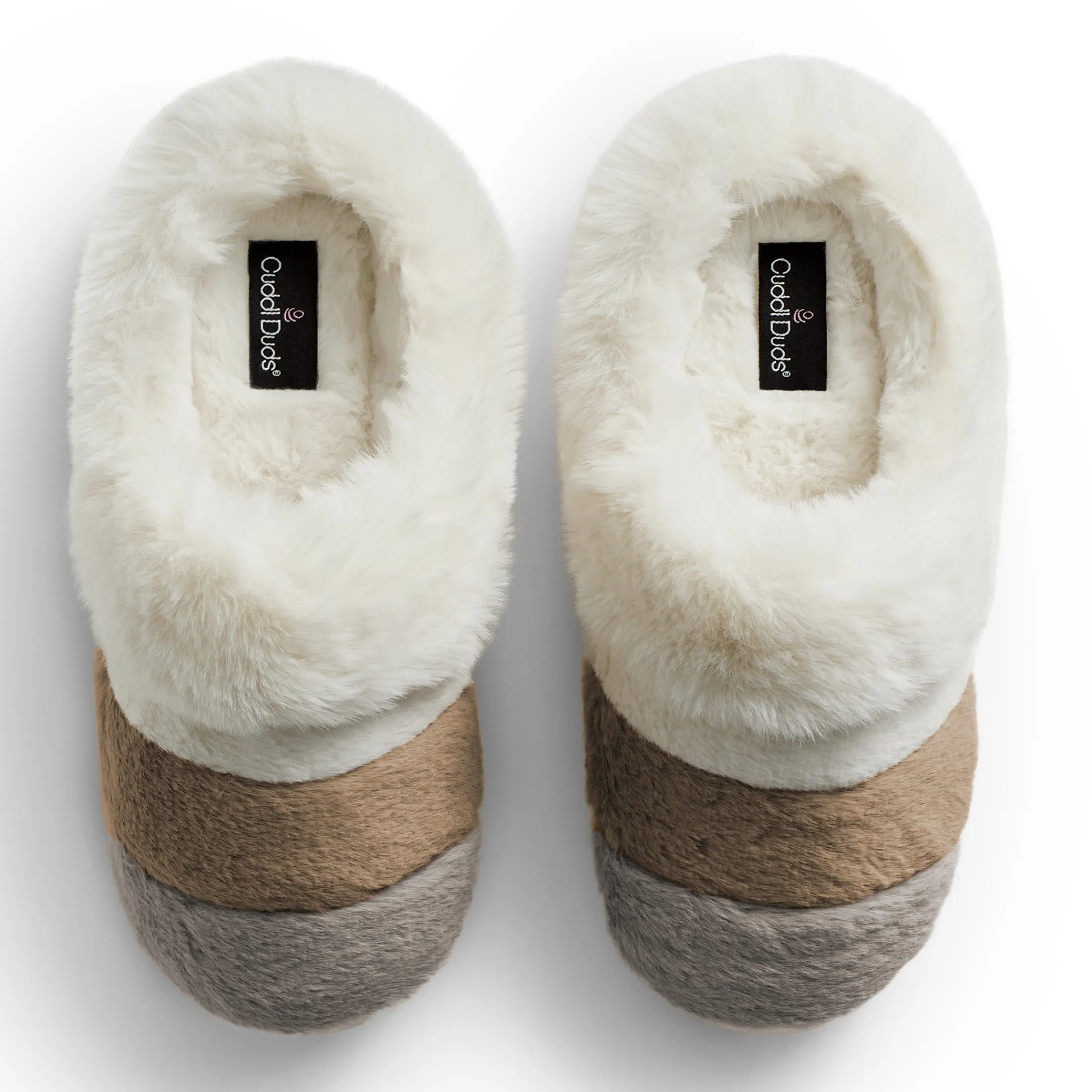 Colorblock Faux Fur Clog Slipper