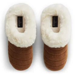 Corduroy Clog Slipper with Sherpa Lining