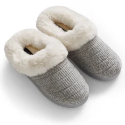 Corduroy Clog Slipper with Sherpa Lining