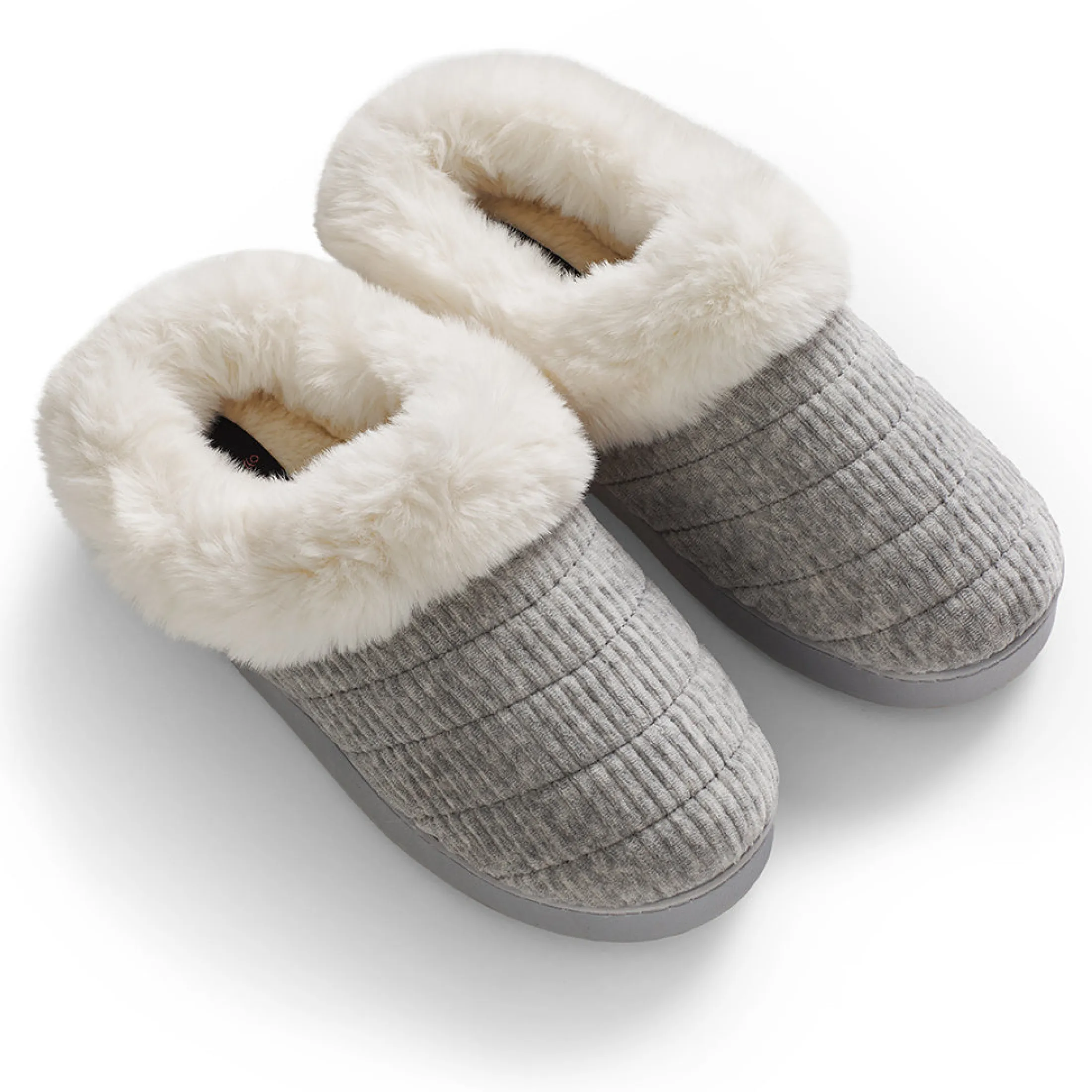 Corduroy Clog Slipper with Sherpa Lining