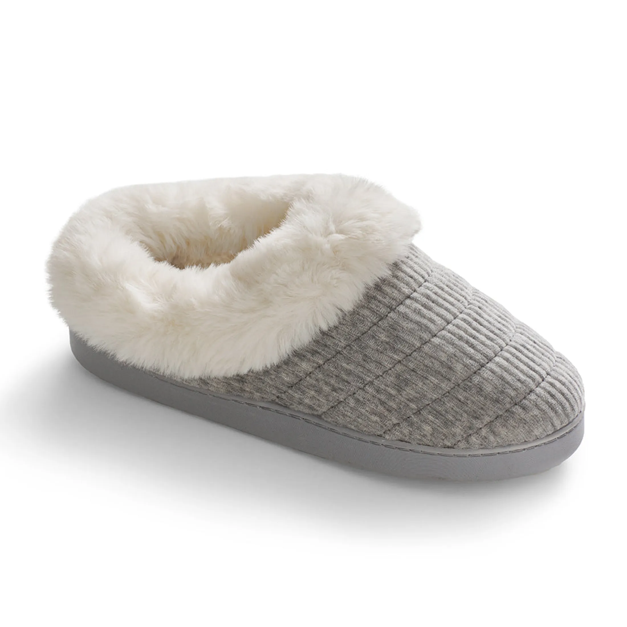Corduroy Clog Slipper with Sherpa Lining