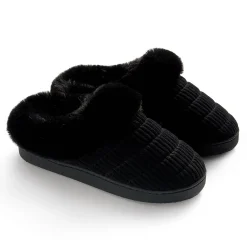 Corduroy Clog Slipper with Sherpa Lining