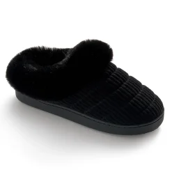 Corduroy Clog Slipper with Sherpa Lining