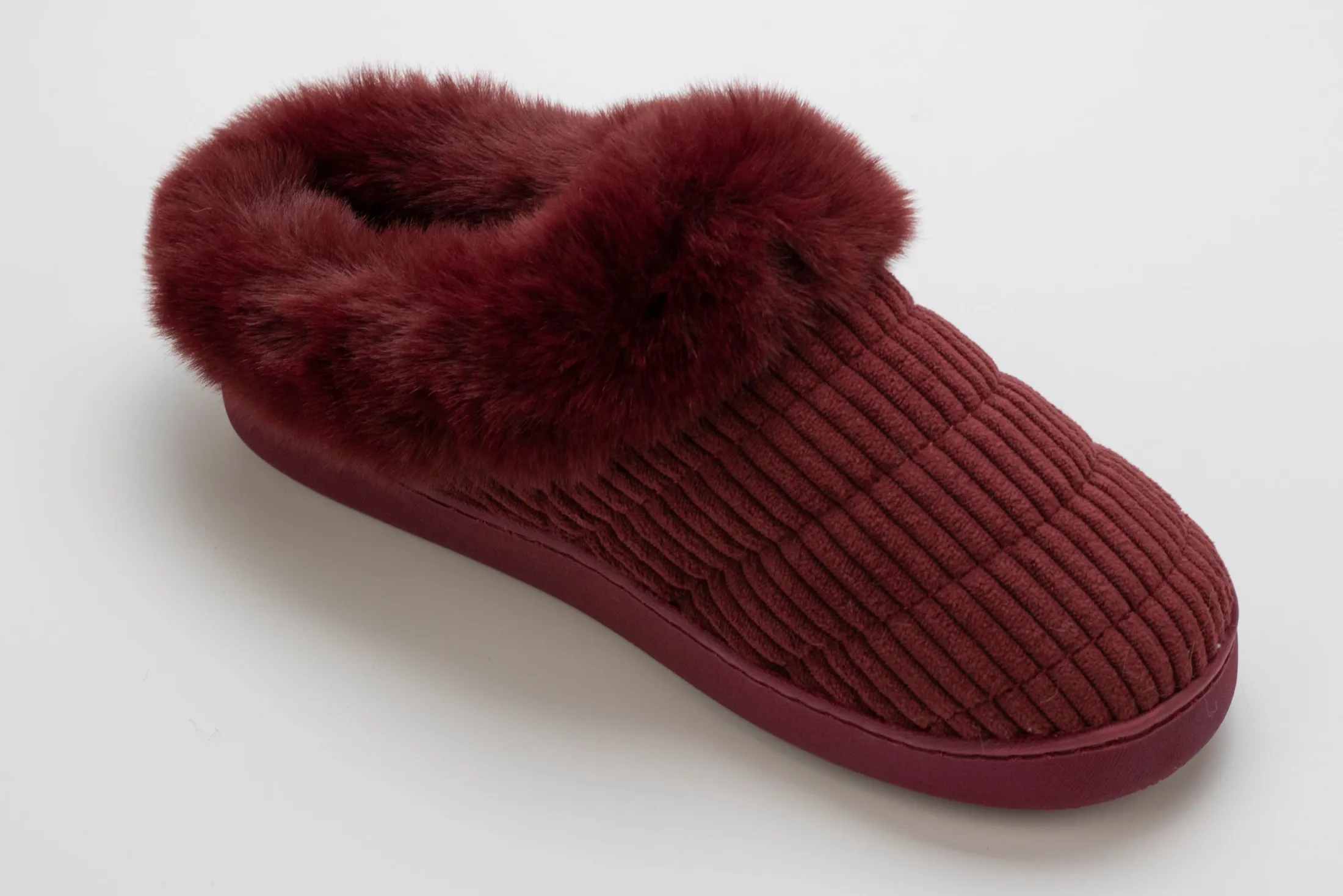 Corduroy Clog Slipper with Sherpa Lining