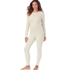 Cotton Pointelle Long Sleeve Crew