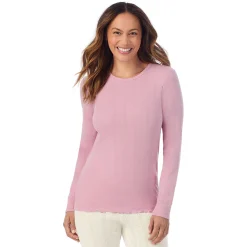 Cotton Pointelle Long Sleeve Crew