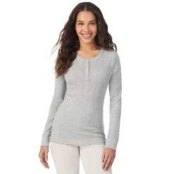 Cotton Pointelle Long Sleeve Henley