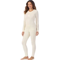 Cotton Pointelle Long Sleeve Henley