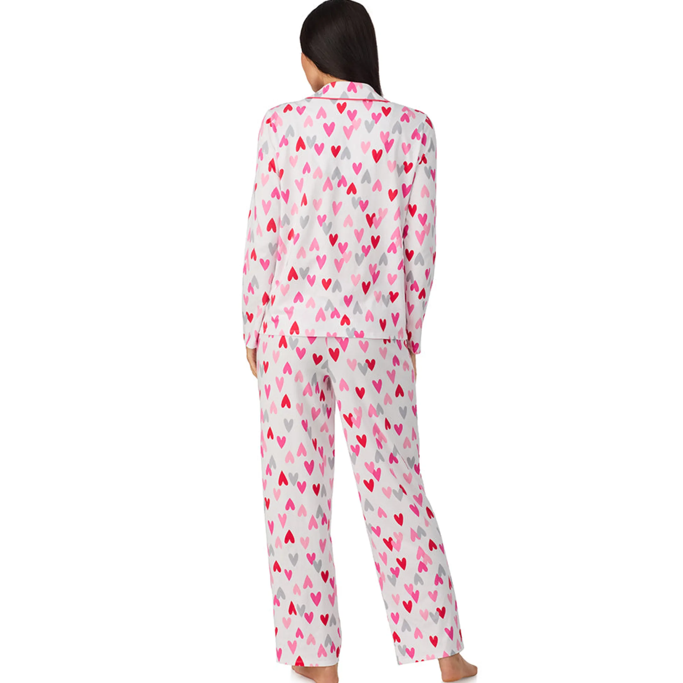 Cotton Rich Long Sleeve Notch Collar Top with Long Pant Pajama Set