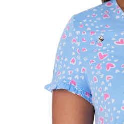 Cotton Rich Ruffled Short Sleeve Top with Pant Pajama Set PLUS